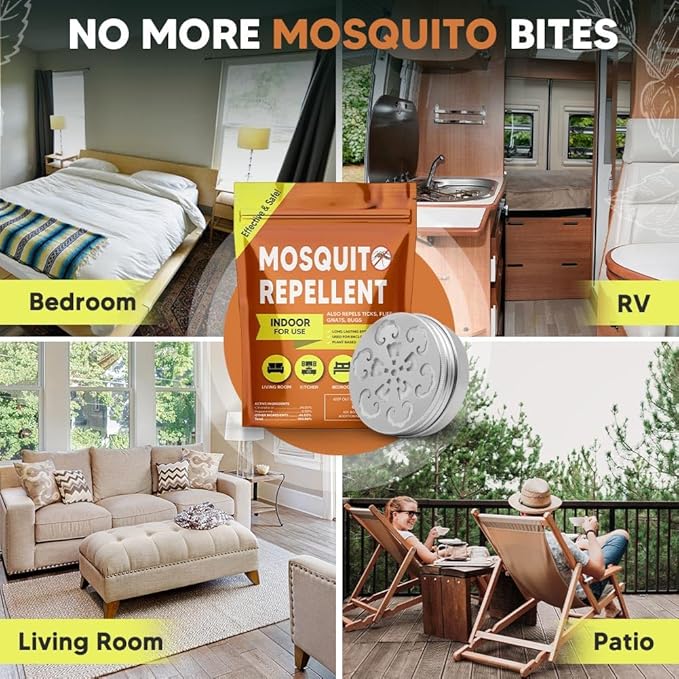 Mosquito Repellent Outdoor Patio Cream, Mosquito Repellant Indoors, Mosquito Control for Room, Mosquito Repellents for Yard, Camping Mosquito Deterrent, Keep Mosquito Away for Travel-2P