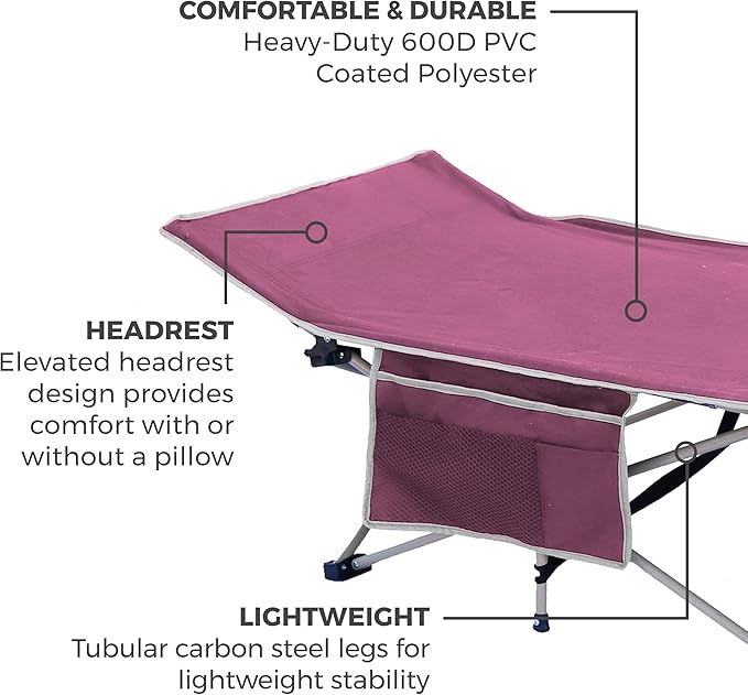OSAGE RIVER Camping Cot for Adults - Folding Camping Cot - Portable Cots for Sleeping - Rated for 300 lbs