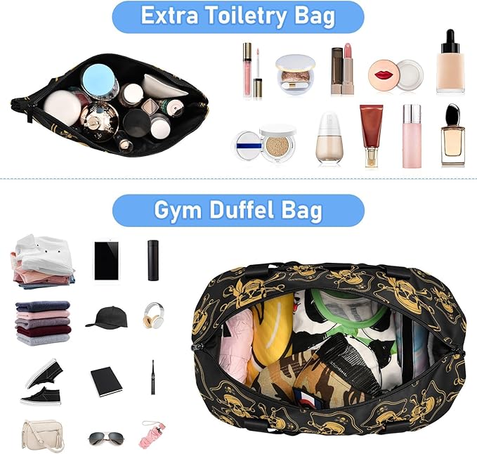 Women's Weekender Duffle Bag for Travel and Gym with Toiletry and Shoes Compartment