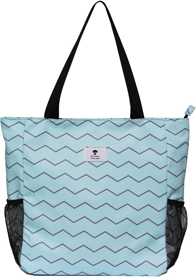 ESVAN Original Floral Water Resistant Large Tote Bag Shoulder Bag for Gym Beach Travel Daily Bags Upgraded