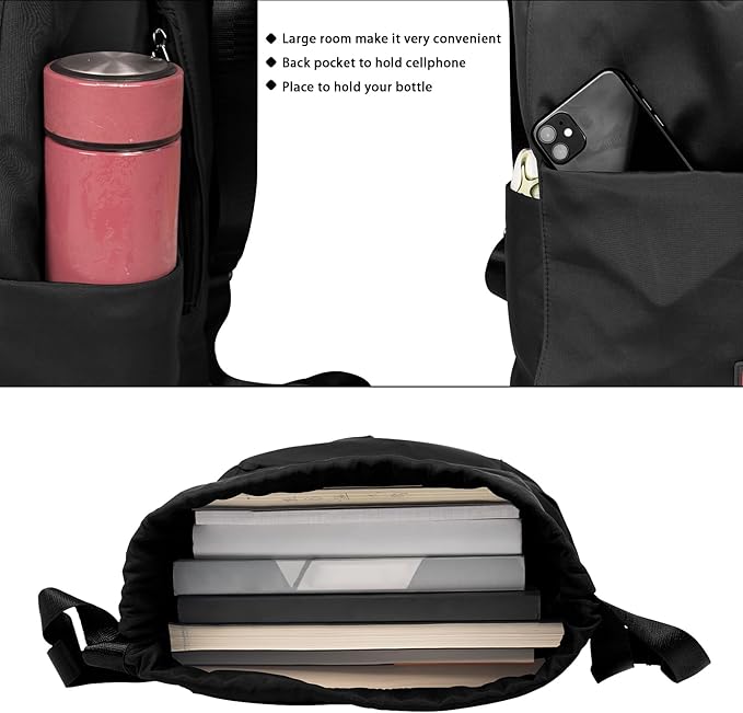 ZOORON Drawstring Gym Backpack Bag for Men & Women,Sport Gym Sack Mini Travel Daypack