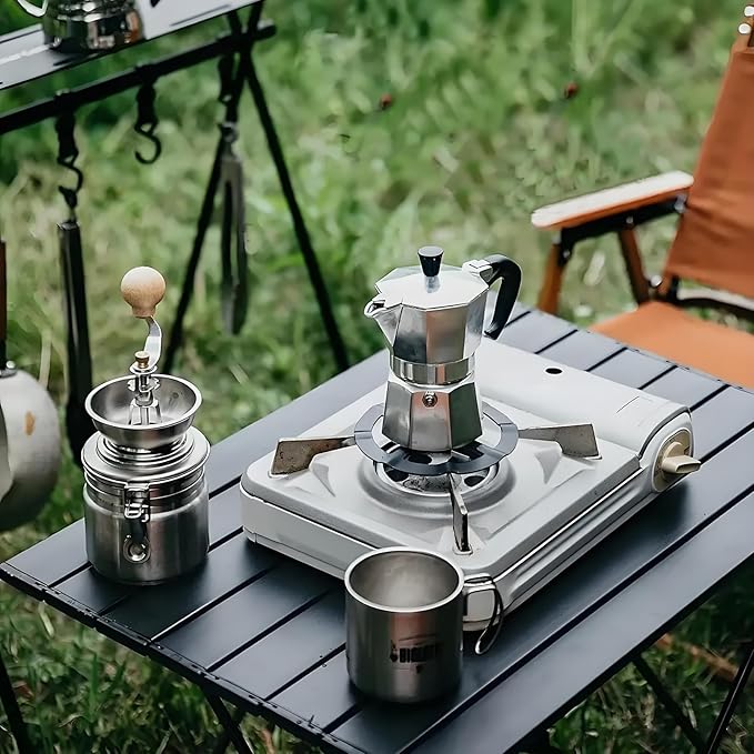 Folding Camping Table - Small Outdoor Table with Storage Bag - Adjustable Height 14.2'' & 18.9'', Portable Lightweight Aluminum Foldable Side Table for Picnic, BBQ, Beach & Tailgating