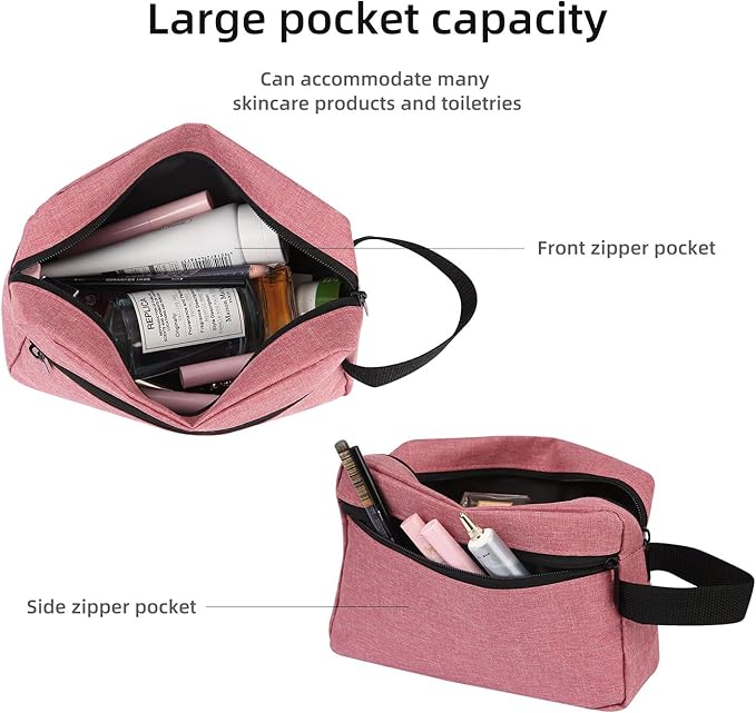 Travel Toiletry bag Toiletry bag for women men Hanging Cosmetic bag Travel accessories Gift for Women Men (Dusky pink)