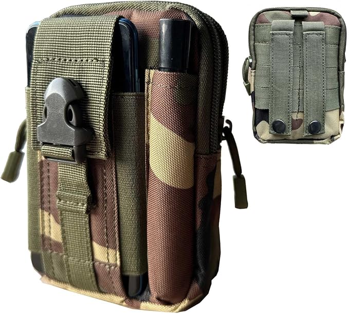 Tactical Molle Pouch, Universal EDC Waist Bag Pouches, Outdoor Belt Bags Gear Tool Gadget Pocket with Cell Phone Holster