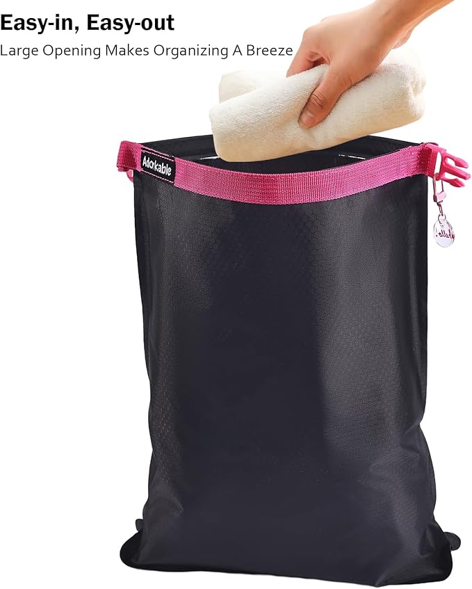 Waterproof Swim Bag for Wet Clothes, Paintable Wet Bag for Beach Swimsuit & Towels Bathing Suit Bag Dry Bag for Kayaking, Soap Travel Case, Fuchsia Band