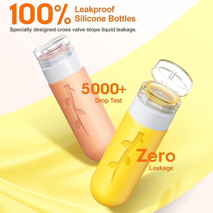 19pack Travel Bottles for Toiletries, TSA Approved Silicone Travel Size Containers for toiletries, Refillable & Leakproof Travel shampoo and conditioner bottles