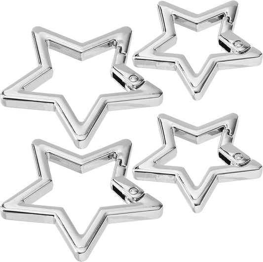 Star Carabiner, Zinc Alloy Heavy Duty Star Shaped Keychain Clip, Carabiner Clip for Camping, Hiking, Fishing