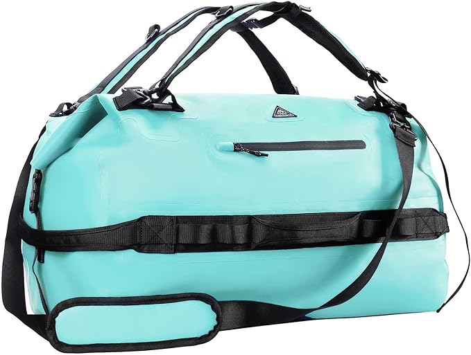 Haimont Large Waterproof Duffel Backpack Roll-Top Heavy Duty Dry Duffle Bag for Boating, Travel, Motorcycle, Kayaking, Camping, 60L