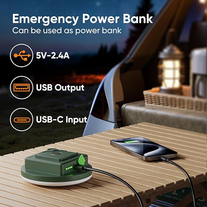 Eventek Camping Lantern 12000mAh, 4000LM Ultra Bright LED Camping Lights with 4 Modes & Magnetic, IPX5 Waterproof Rechargeable Lantern for Power Outages, Tent, Hiking, Emergency