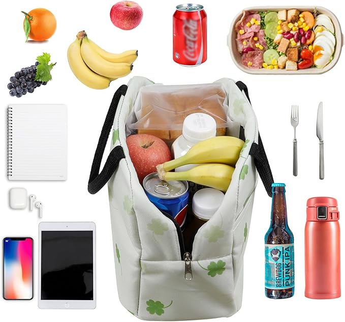 Cute Lunch Bag Women with Placemats, Insulated Lunch Box for Women, Placemats Keep Clean and Hygienic Durable Leakproof Thermal Bag High Capacity for Travel Picnic Insulated Lunch Bag