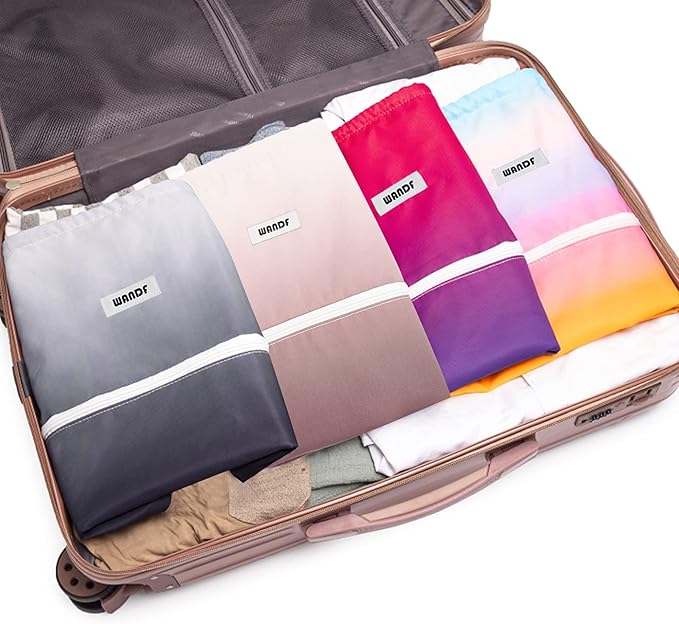 WANDF Drawstring Backpack String Bag Sackpack Cinch Water Resistant Nylon for Gym Shopping Sport Yoga (Dark Pink)