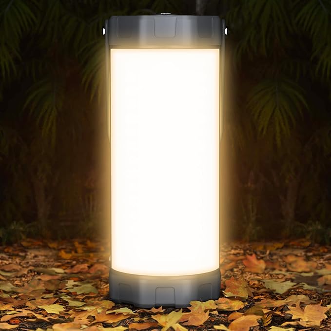 Glocusent Camping Lantern Rechargeable, Up to 80Hrs, 5000mAh 106 LED Lantern with 5 Brightness 3 Modes & SOS, IP68 Waterproof, Max 1200LM, Camping Light for Power Outages Hiking Emergency Hurricane