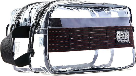 Rough Enough Clear Travel Toiletry Bag for Men Women Traveling Toiletries Essentials Shaving Hygiene Dopp Kit