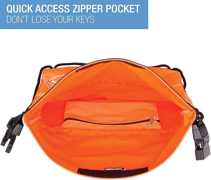 WaterSeals Anti-Theft Drawstring Backpack, Orange, One Size