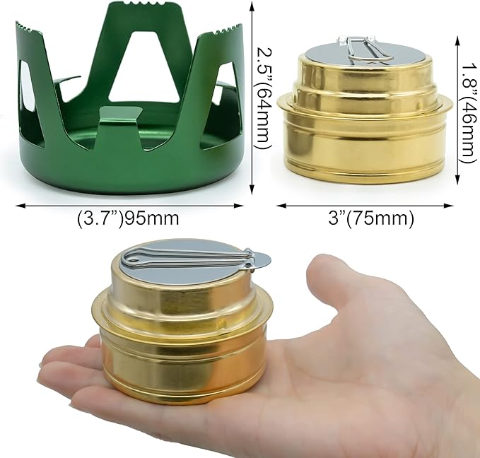 Outdoor Mini Portable Alcohol Stove Burner for Backpacking Hiking Camping Survival - Green