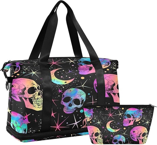 Women's Weekender Duffle Bag for Travel and Gym with Toiletry and Shoes Compartment