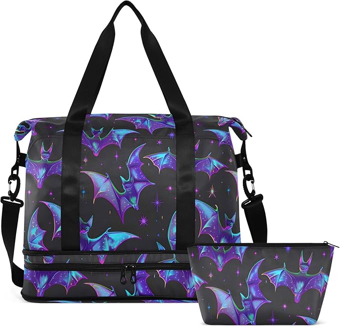 Women's Weekender Duffle Bag for Travel and Gym with Toiletry and Shoes Compartment