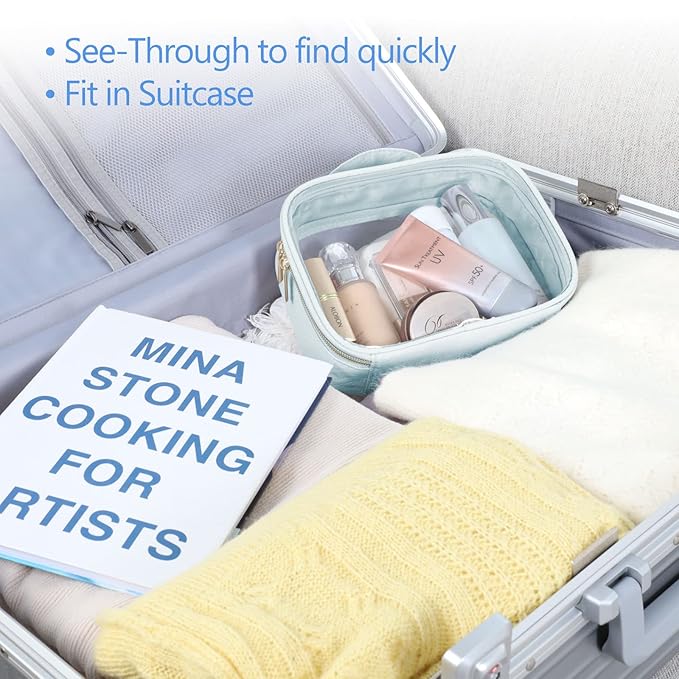 PACKISM TSA Approved Toiletry Bag, 3 Pack Clear Makeup Bags with Handle Large Opening, Clear Toiletry Bags Fit Carry-on Travel Essentials, Quart-sized Travel Bags for Toiletries, Multicolor