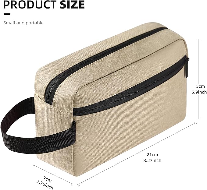 Travel Toiletry bag Toiletry bag for women men Hanging toiletry bag Cosmetic bag Travel accessories for Women Men (Khaki)