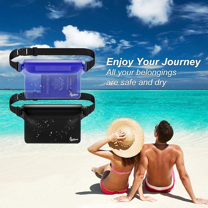Waterproof Fanny Pack, Waterproof Pouch for Phone Passport Wallet Purse for Swimming Boating Fishing Diving Beach