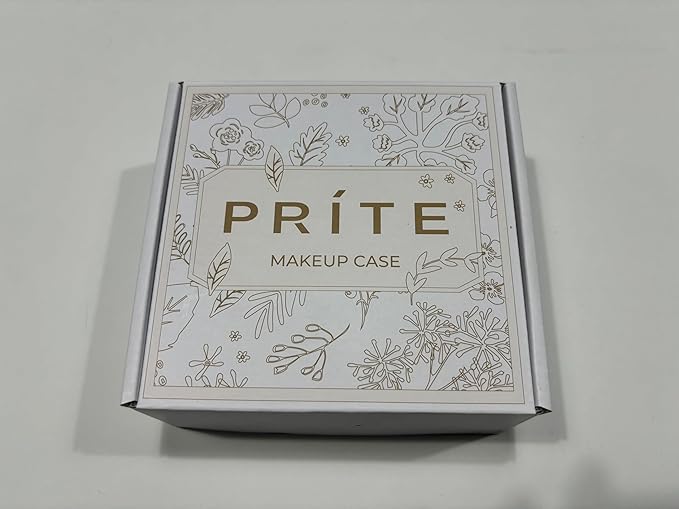 Prite Mini Clear Makeup Bag for Purse Cute Small Travel Cosmetic Bag for Women Waterproof Toiletry Bag Leather Makeup Pouch with Gold Zipper(Black)