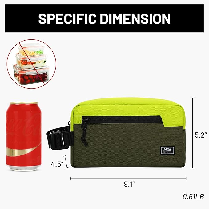 MIER Freezable Snack Bags Small Frozen Mini Cooler Lunch Bag Freezer Insulated Pouch for Kids Adults Work School Travel On-the-go, Green/Olive