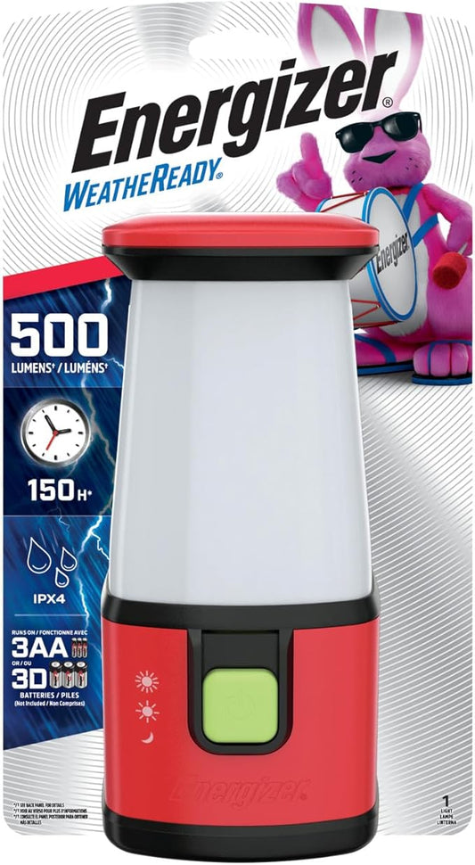 Energizer LED Camping Lantern Flashlight, Battery Powered LED Lanterns for Hurricane Supplies, Survival Kit, Camping Accessories, 500 Lumens Water Resistant Camping Light