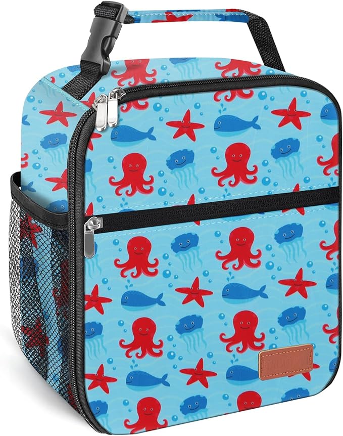 Lunch Box for Men & Women Durable Lunch Bag for Adults Reusable Small Lunchbox Octopus