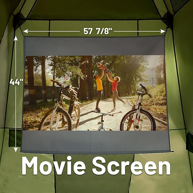 TIMBER RIDGE 5 Person SUV Tent with Movie Screen Weather Resistant Portable for Car SUV Van Camping, Includes Rainfly and Storage Bag, 10' W X 8' L X 7.1' H Green