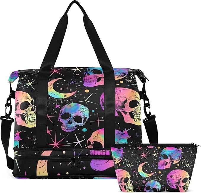 Women's Weekender Duffle Bag for Travel and Gym with Toiletry and Shoes Compartment