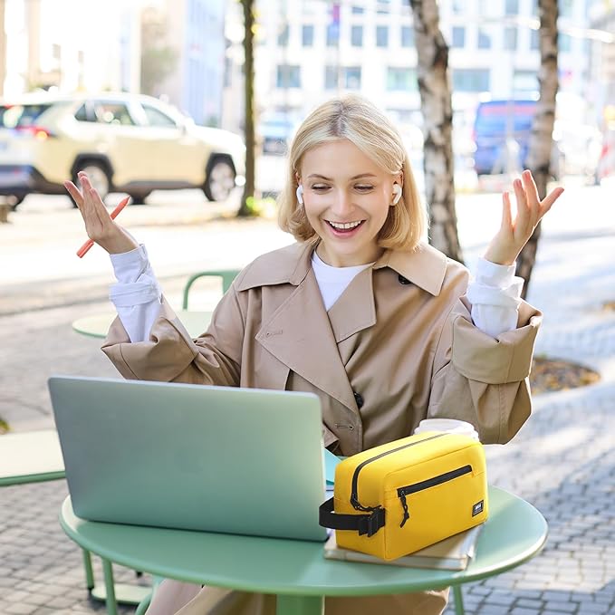 MIER Freezable Snack Bags Small Frozen Mini Cooler Lunch Bag Freezer Insulated Pouch for Adults Work Travel On-The-go,Yellow