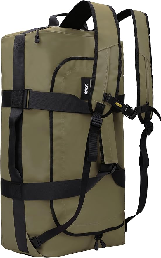 MIER Water Resistant Backpack Duffle Heavy Duty Convertible Duffle Bag with Backpack Straps for Gym, Sports, Travel