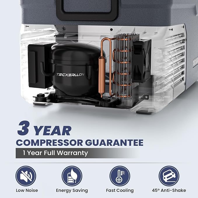 12 Volt Car Refrigerator Dual Zone Electric Cooler, 58 Quart Portable Freezer Fridge with APP Control, Compatible with Detachable Battery (Not Included), for Overlanding, Camping, RV, Truck
