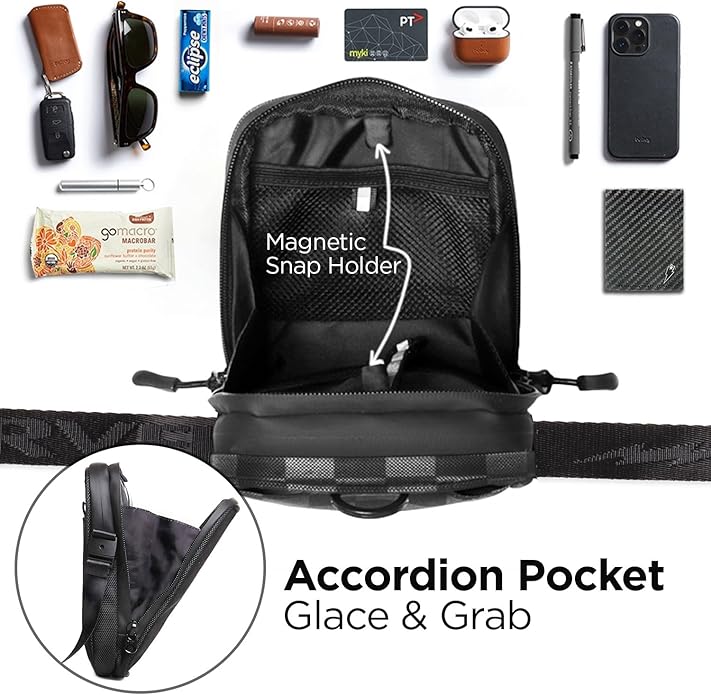 Mini Sling Bag PRO - Waterproof Zip, Fabric & Adjustable Fly Strap | Urban Crossbody Travel Chest For Men Women