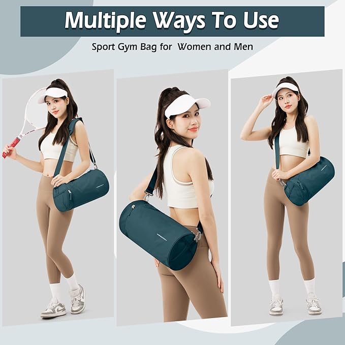 Peacock Blue Mini Duffle Bag - Waterproof Gym, Workout & Travel Bag for Women & Men