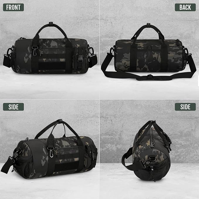 Huntvp Tactical Duffle MOLLE Handbag Gear Military Travel Carry On Shoulder Bag Small Valise
