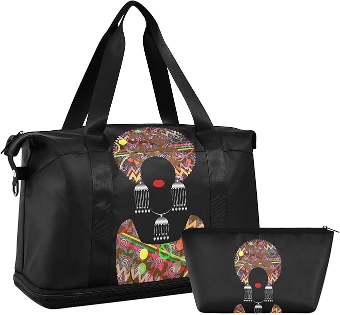 Women's Weekender Duffle Bag for Travel and Gym with Toiletry and Shoes Compartment