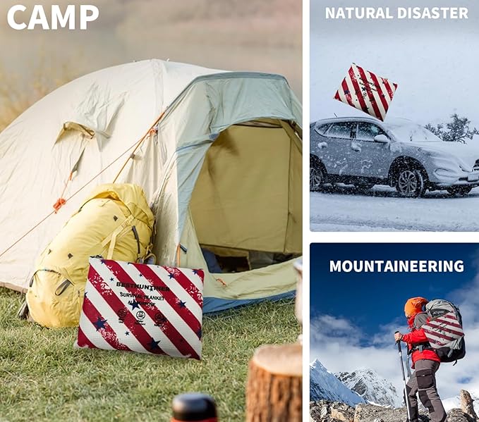 Heavy Duty Survival Blanket -Multifunctional Reflective Tarp Thermal Blanket - 60" x 83" Waterproof Sandproof for Camping Hiking Outdoors Multifunctional Emergency Blanket…