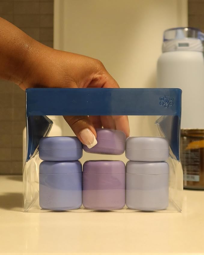 Cadence Parcel - Clear Dopp Kit with Magnetic Closure - Durable and Leak-Resistant Travel Toiletry Kit - TSA-Compliant & Modular Design - Small Hygiene Bag for Travel Essentials - 1 Qt - Cove