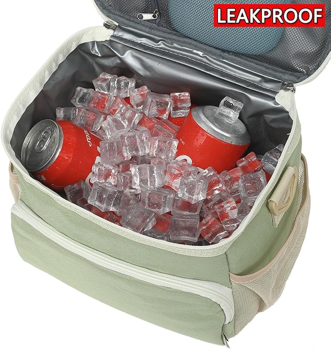 Insulated Lunch Bag for Adult/Women/Men, Reusable Large Lunch Box Cooler Soft Leakproof Tote, Thermal Meal Prep Lunch Pail with Adjustable Shoulder Strap for Picnic/Travel/Office,Grass Green