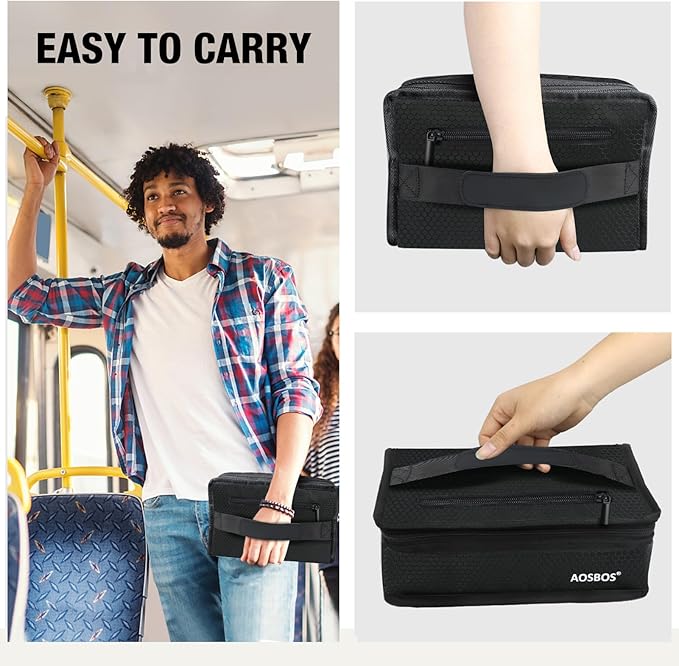 Aosbos Small Lunch Bag Insulated Lunch Box for Men Women Compact Lunch Bags Mini Food Storage Bag Flat Cooler Bag Thin Lunchbox Reusable Sandwich Bags Portable Snack Bag