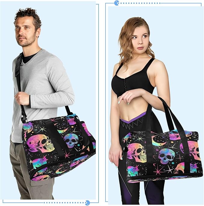 Women's Weekender Duffle Bag for Travel and Gym with Toiletry and Shoes Compartment