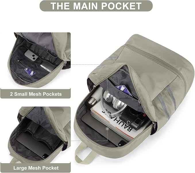 coofay Gym Backpack For Women Waterproof Backpack With Shoe Compartment Lightweight Travel Backpack Workout Sports Backpack Large Gym Bag
