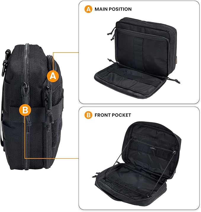 EXCELLENT ELITE SPANKER Tactical Molle Admin Pouch Utility Organizer EDC Medical Bag Utility EDC Tool Pouch with Shoulder Strap Attachment Pouches Waist Bag