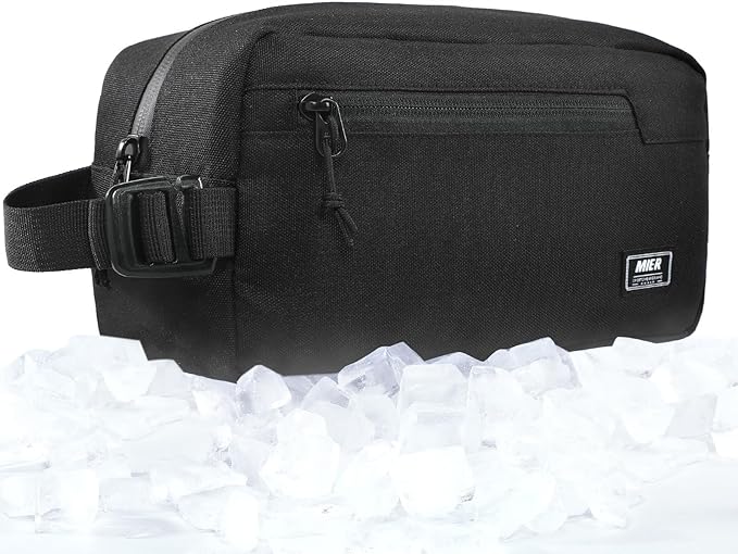 MIER Freezable Snack Bags Small Frozen Mini Cooler Lunch Bag Freezer Insulated Pouch for Kids Adults Work School Travel On-the-go, Black