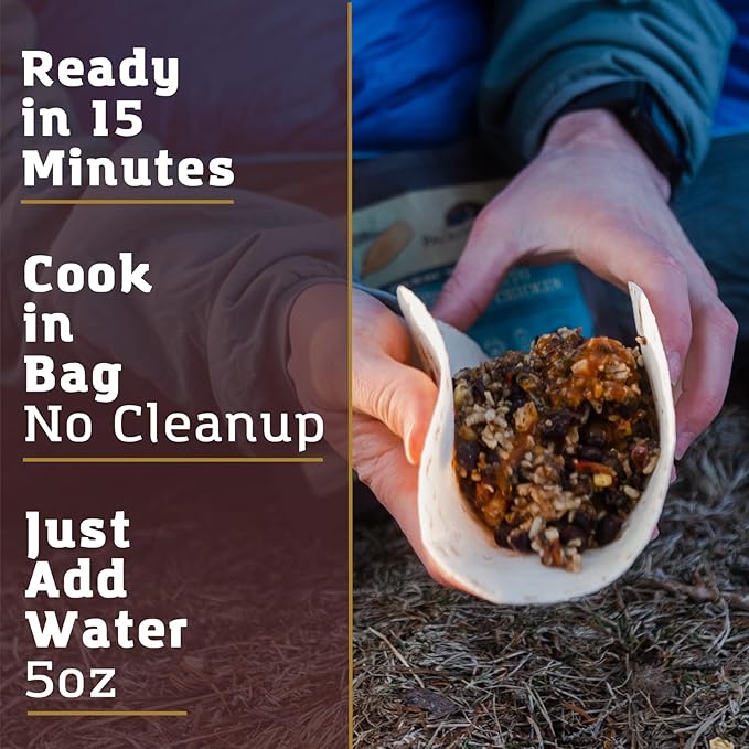 Packit Gourmet Big'un Burrito With Fajita Chicken| Premium Freeze Dried Backpacking & Camping Food | Large Portions | High Protein | Real Meat | Just Add Water Meal |All-Natural Ingredients | Made in USA |Freeze-Dried and Dehydrated Foods