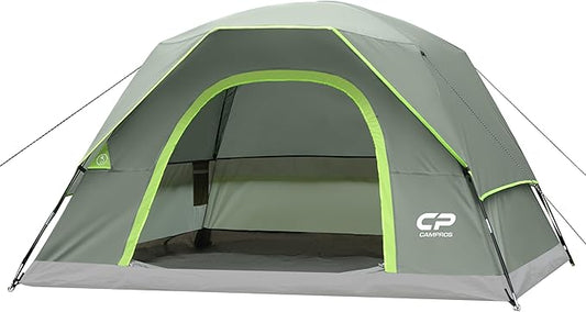 CAMPROS CP Tents for Camping 4/6 Person Tent Waterproof Windproof Double Layer Camping Tent, Easy Setup Dome Tent with Large Mesh Windows & Wider Door for Outdoor Camping & Hiking