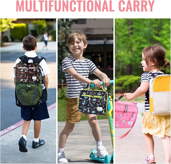 Genteen Lunch Box Kids, Prints Insulated Lunch Bag Kids Boys Girls,Soft Bag Mini Cooler Back to School Thermal Meal Tote Kit Lunch Box for School,Work,Outdoor - Star