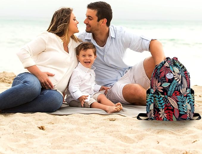 HUA ANGEL Floral Print Drawstring Bag - Lightweight Waterproof Cinch Sackpack with Side Pocket for Men & Women Travel Gym Bag