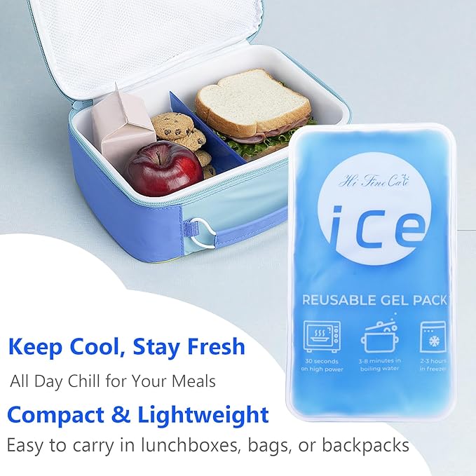 Reusable Ice Packs for Coolers - 5 Pack Freezable Gel Packs for Lunch Box, Camping, Picnic, Medical Cold Therapy - Leakproof & Long-Lasting Cold Storage